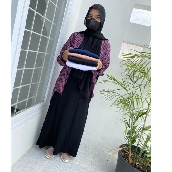 inner dress panjang bahan kaos tanpa lengan - iner gamis wanita manset dress [TTN.22De22ĸ]