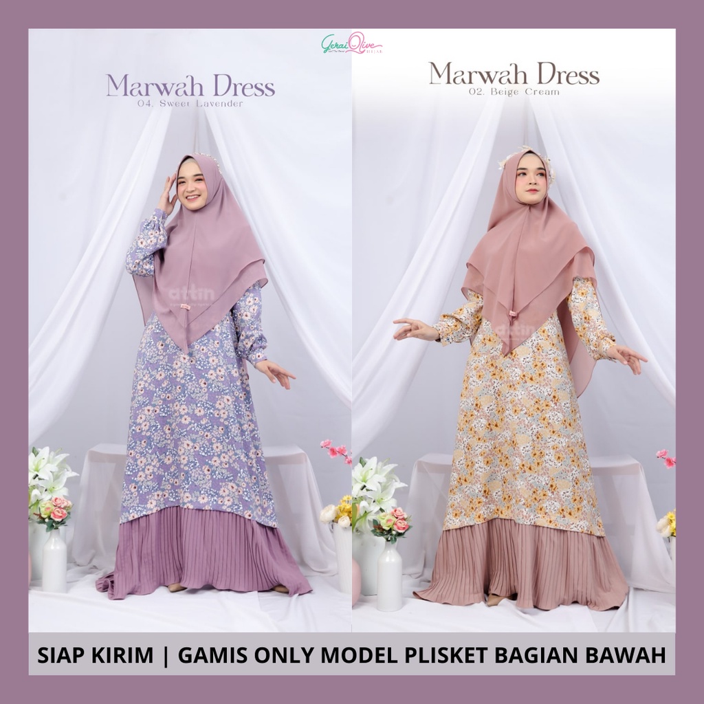 Gamis Motif Bunga Cantik Marwah Dress By Attin