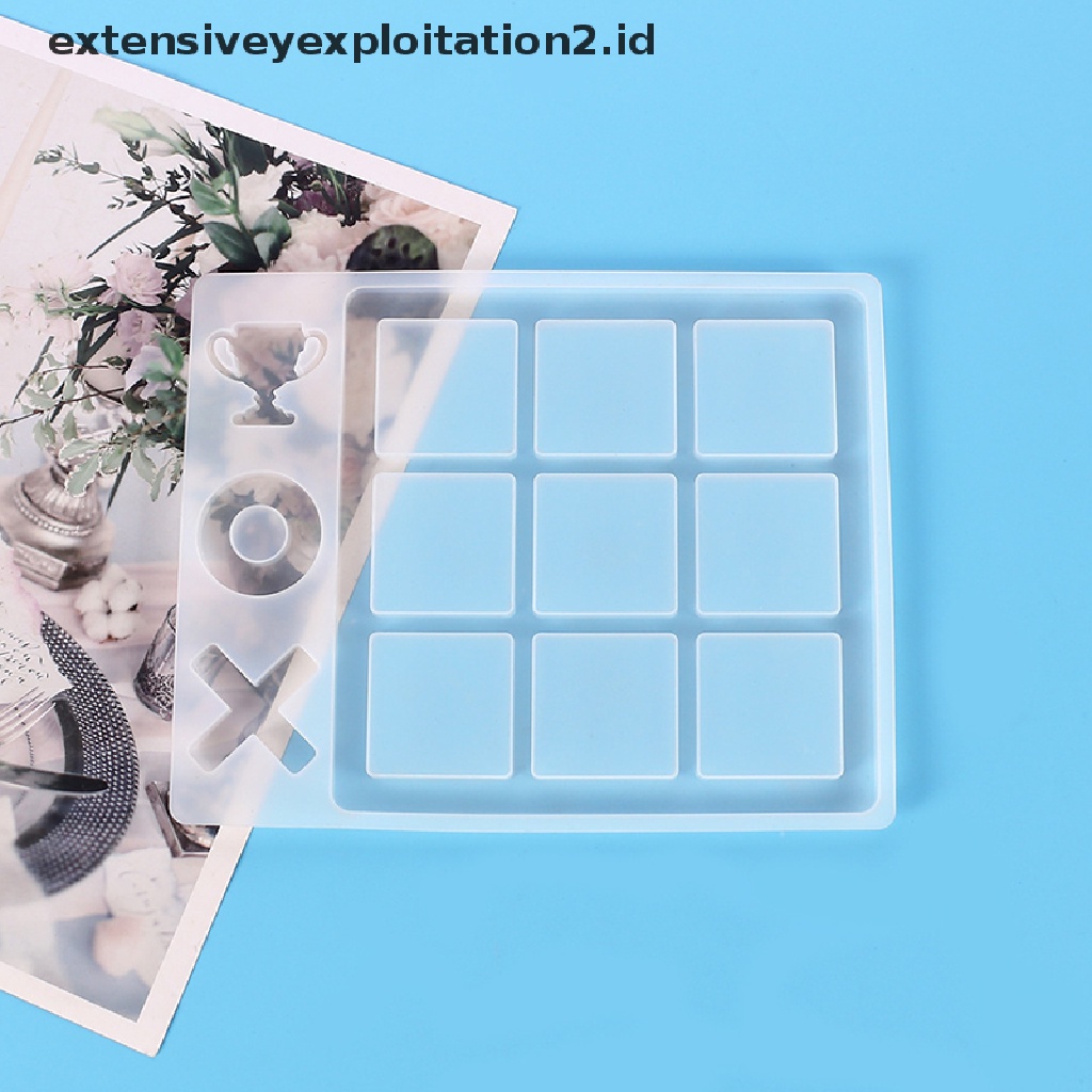 {NEW} 1pc Kecil Tic Tac Toe OX Cermin Game Catur Cermin Cetakan Casg Silikon Alat Perhiasan.