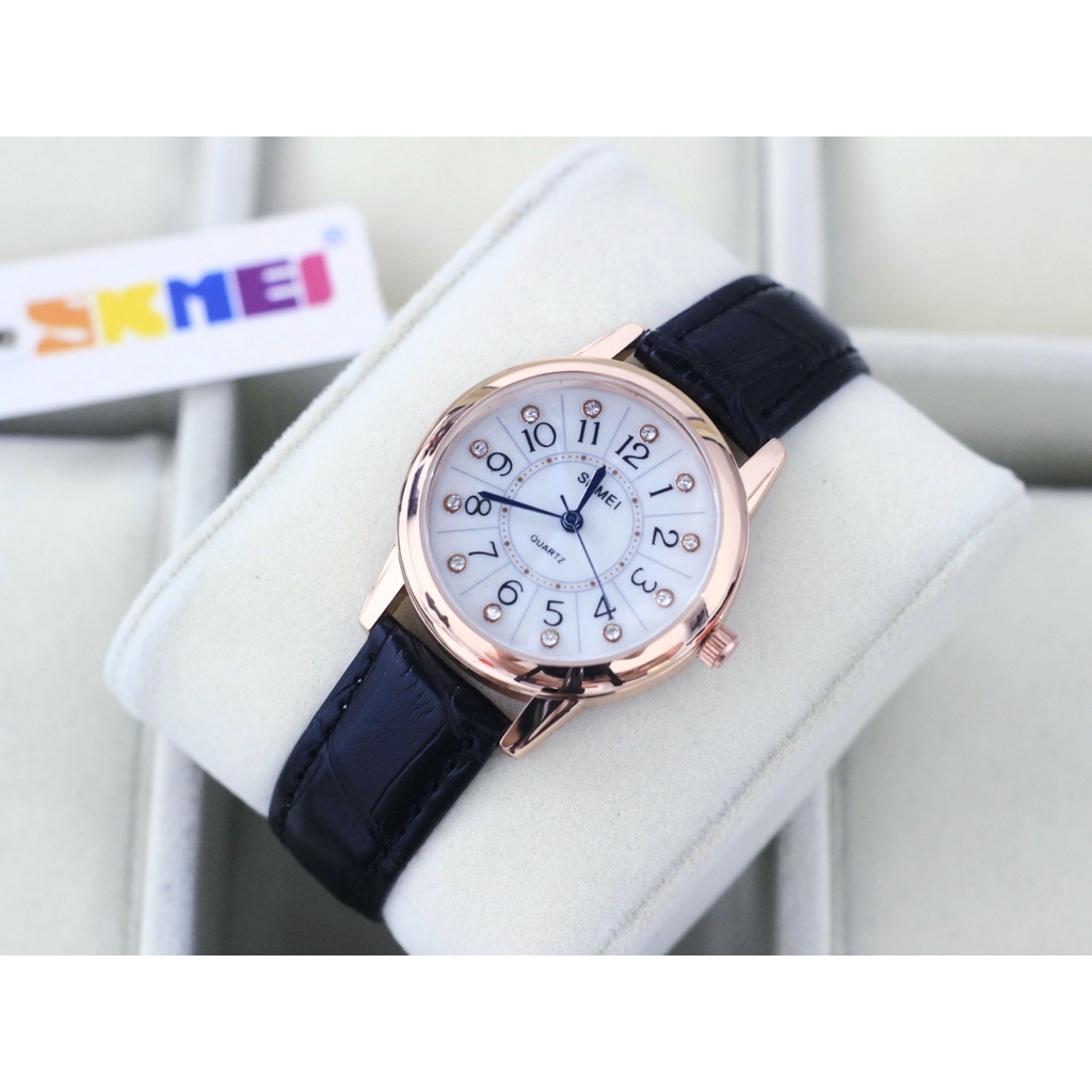 BEST SELLER JAM TANGAN SKMEI WANITA J85 TALI KULIT BODY BULAT DM 3.5CM FREE BOX &amp; BATERAI || JAM TANGAN FASHION WANITA JAM TANGAN CEWEK MURAH