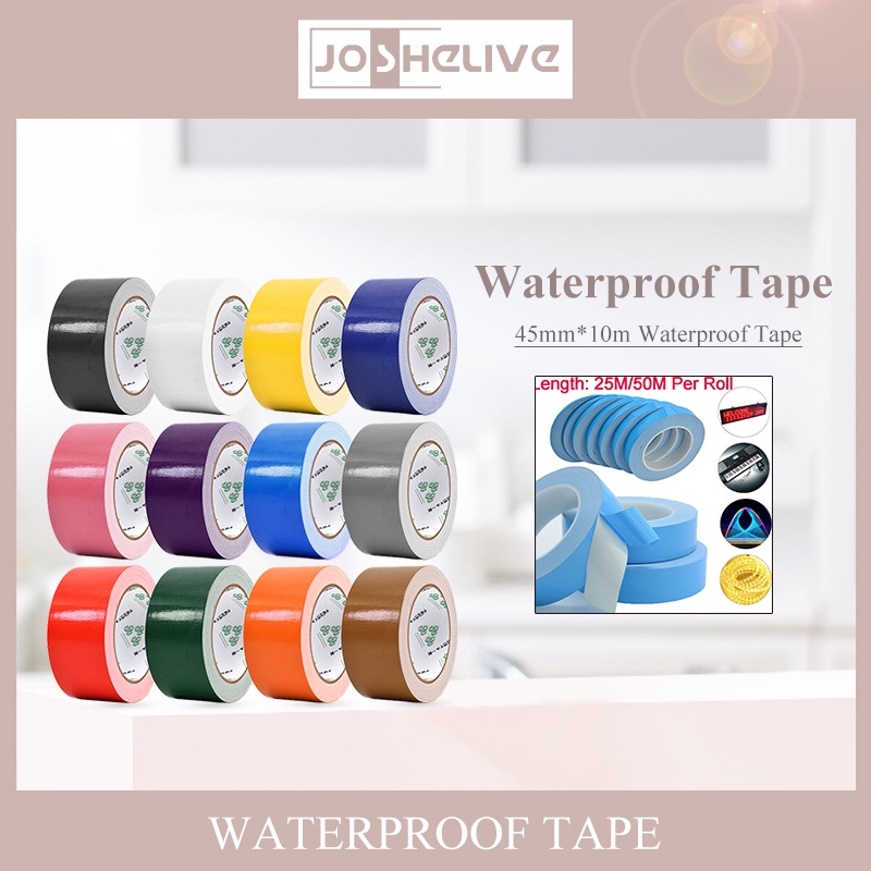 ღ Multicolor Kain Dasar Kuat Tahan Air Tape Karpet Lantai Kaset Viskositas Tinggi Pita Perekat Dekorasi Diy Tape 45Mm 10 Meter