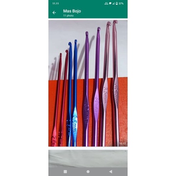 Hakpen jarum rajut aluminium ukuran 3.5 / 3,0 / 2,5 /2,0