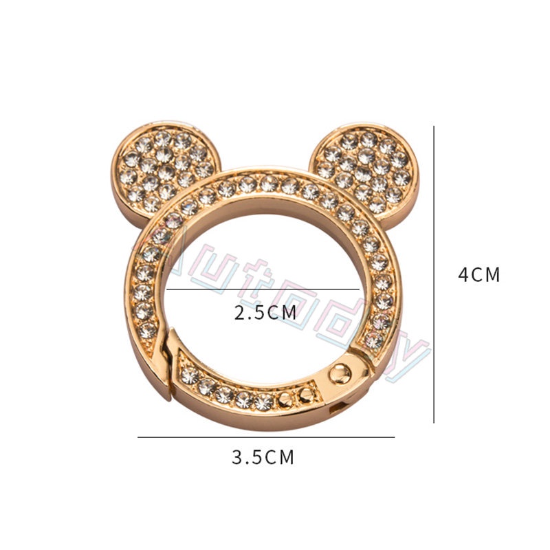 Siap Kirim Perhiasan Berlian Berkilau Beruang Berlian Berkilau Gantungan Kunci Key Ring Mickey Berlian Kunci Ring Plat Nomor Telepon Liontin Kunci Mobil DIY Aksesoris