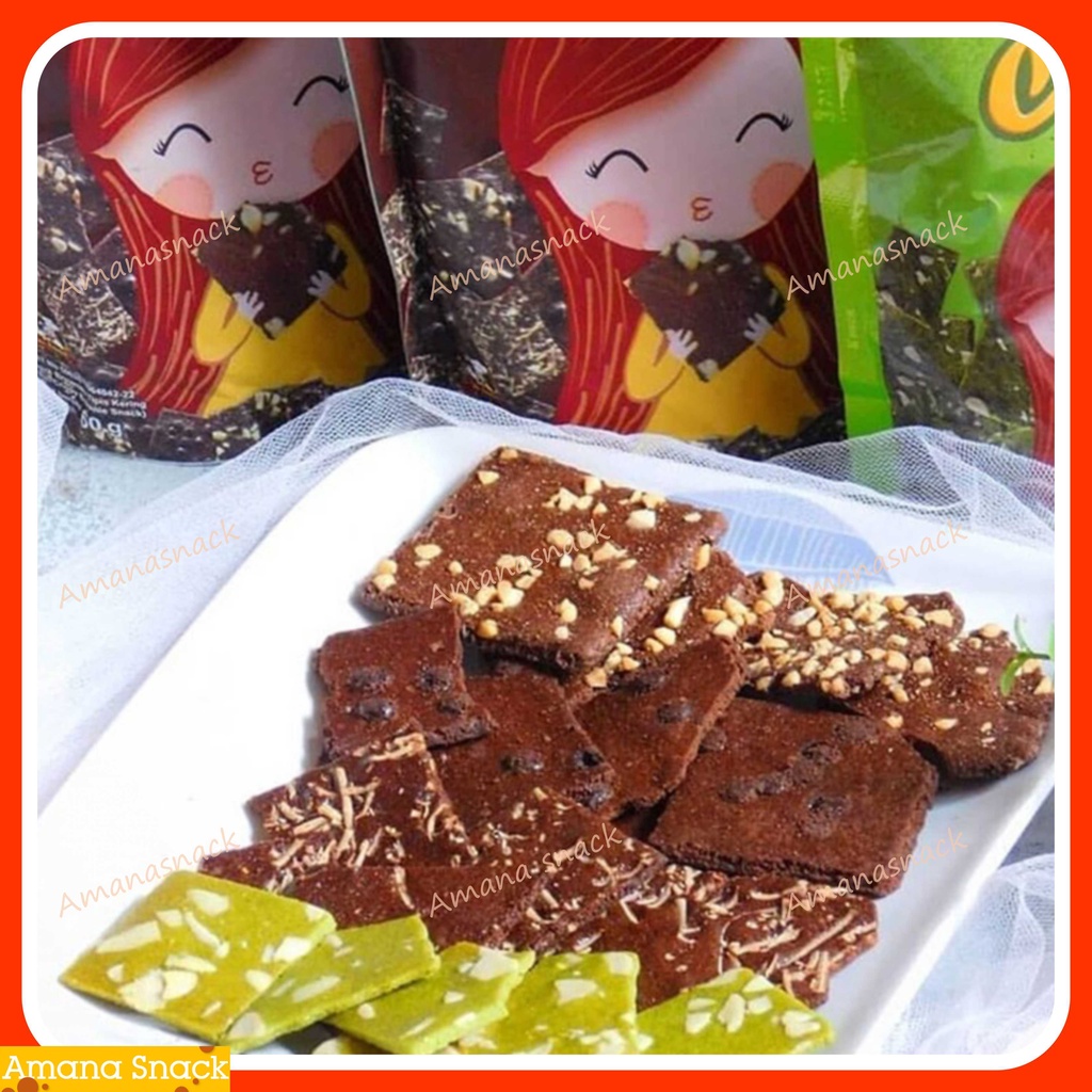 Keripik Brownies BRONCHIPS - Choco chips, Green tea, Keju, Kacang, Moccachino