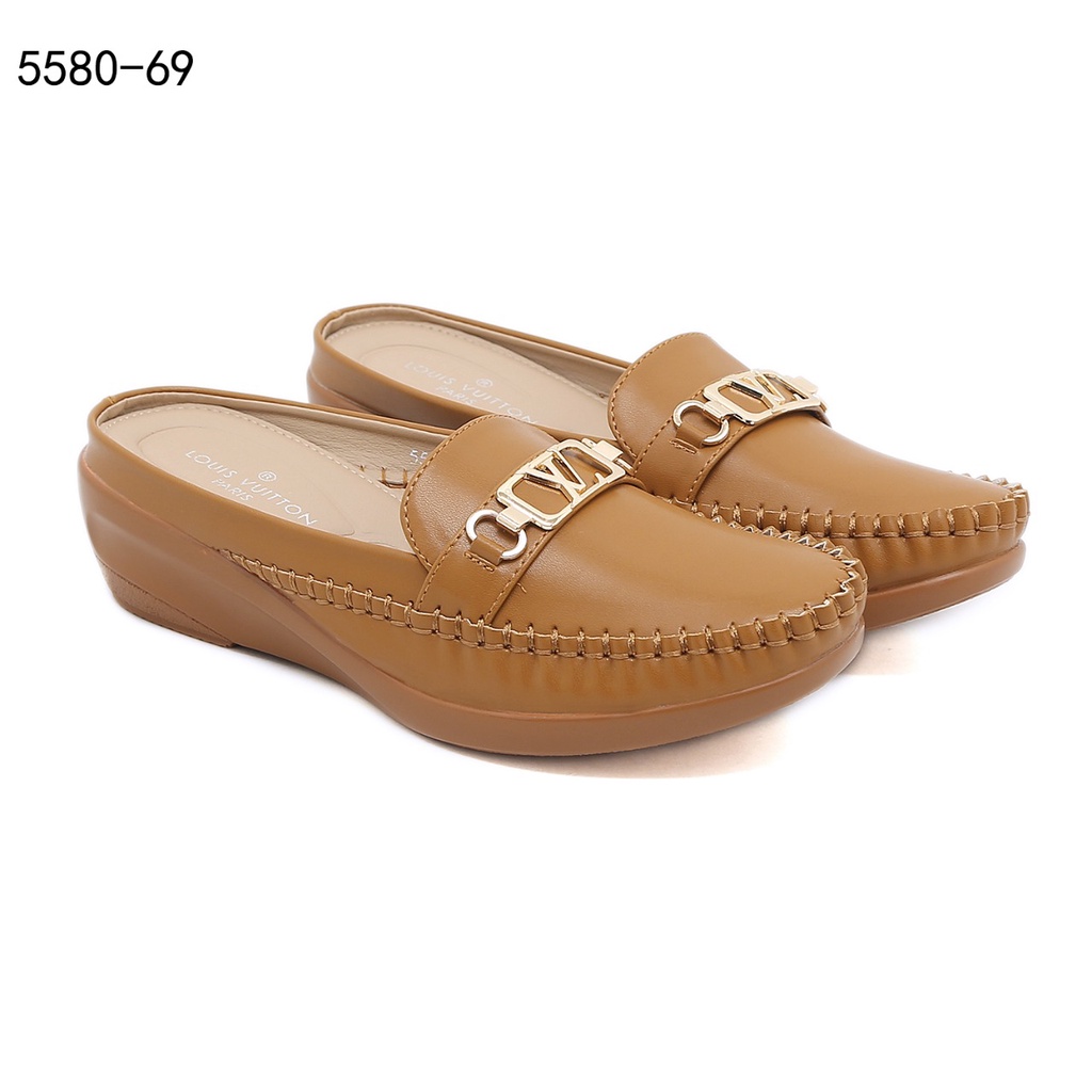 Women's Casual Genuine Leather Flat Mules Sandals 5580-69