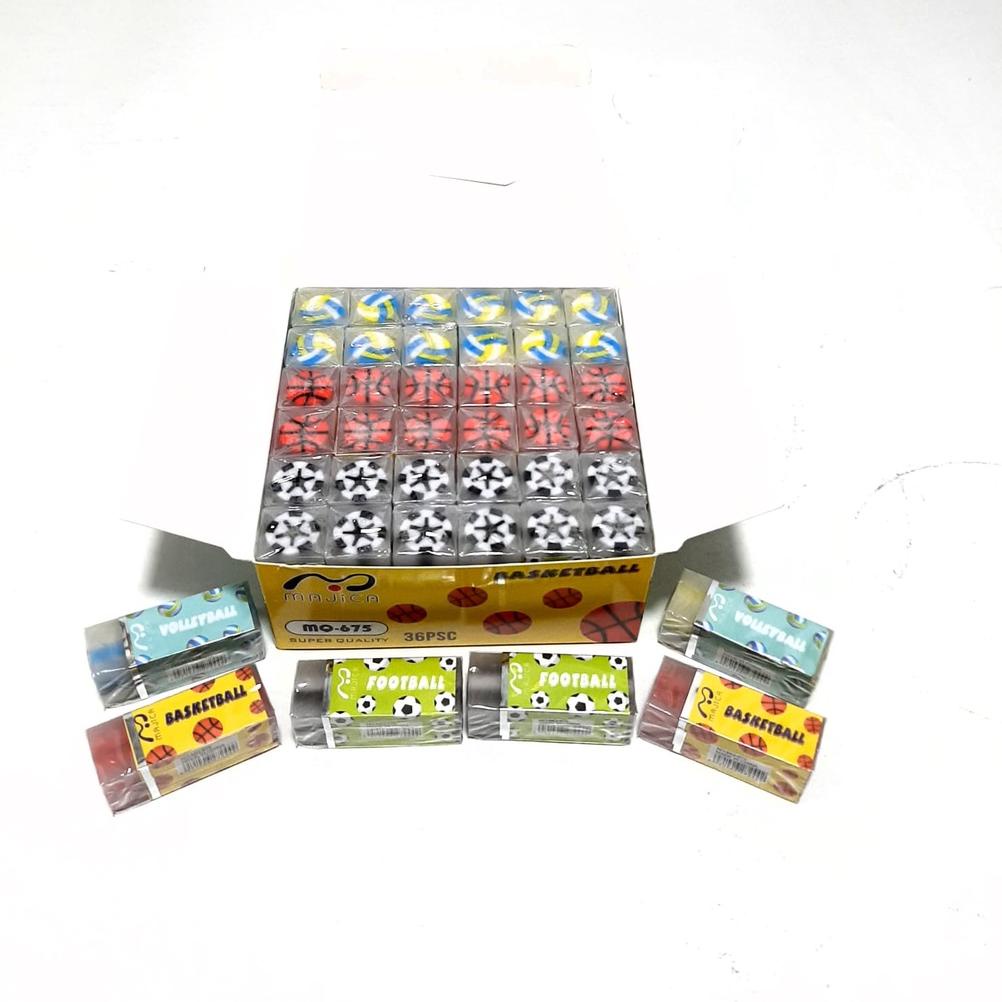 

HARGA GROSIR ( 1KOTAK /36PCS ) PENGHAPUS ERASER KARAKTER BOLA DAN BUAH UKURAN BESAR TERLARISS...,,,,,