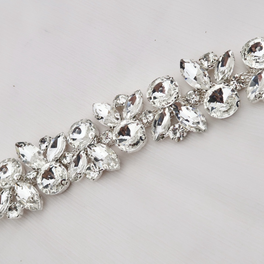 Payet Rangkai Cherry | Kristal Swarovski Cantik Mewah Import Jahit Tempel Fancy Bridal Rhinestone | 