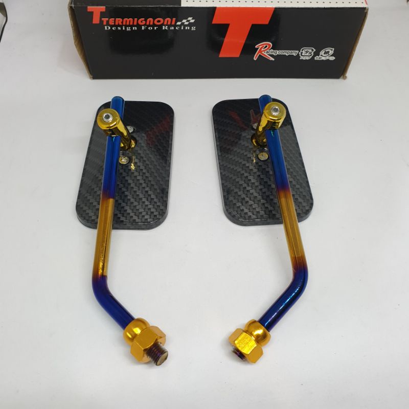 SPION RETRO KOTAK CLASSIC HONDA CARBON KARBON TANGKAI TWOTONE