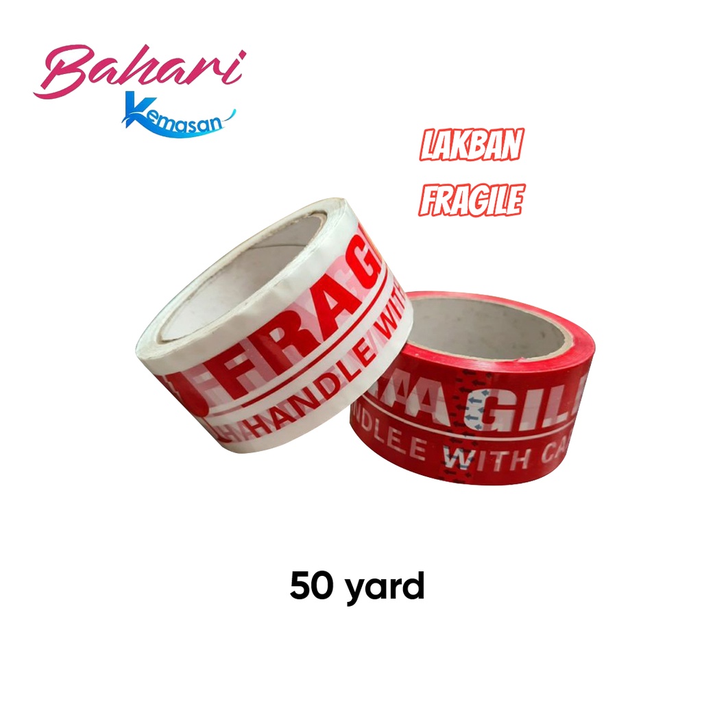 

lakban fragile awas merah putih 50 yard selotip