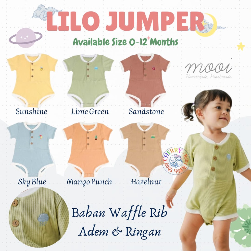 Mooi Lilo Jumper 0-12M Jumper Rib Segitiga Bayi Adem Lembut CBKS
