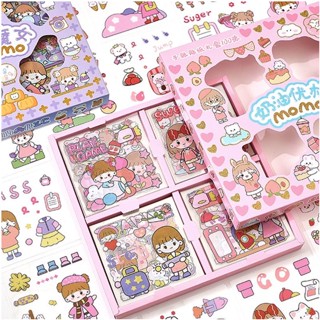 100 Lembar Stiker Motif Kartun Korea Lucu Anti Air Dekorasi Handbook Scrapbook DIY TAKASIMURA