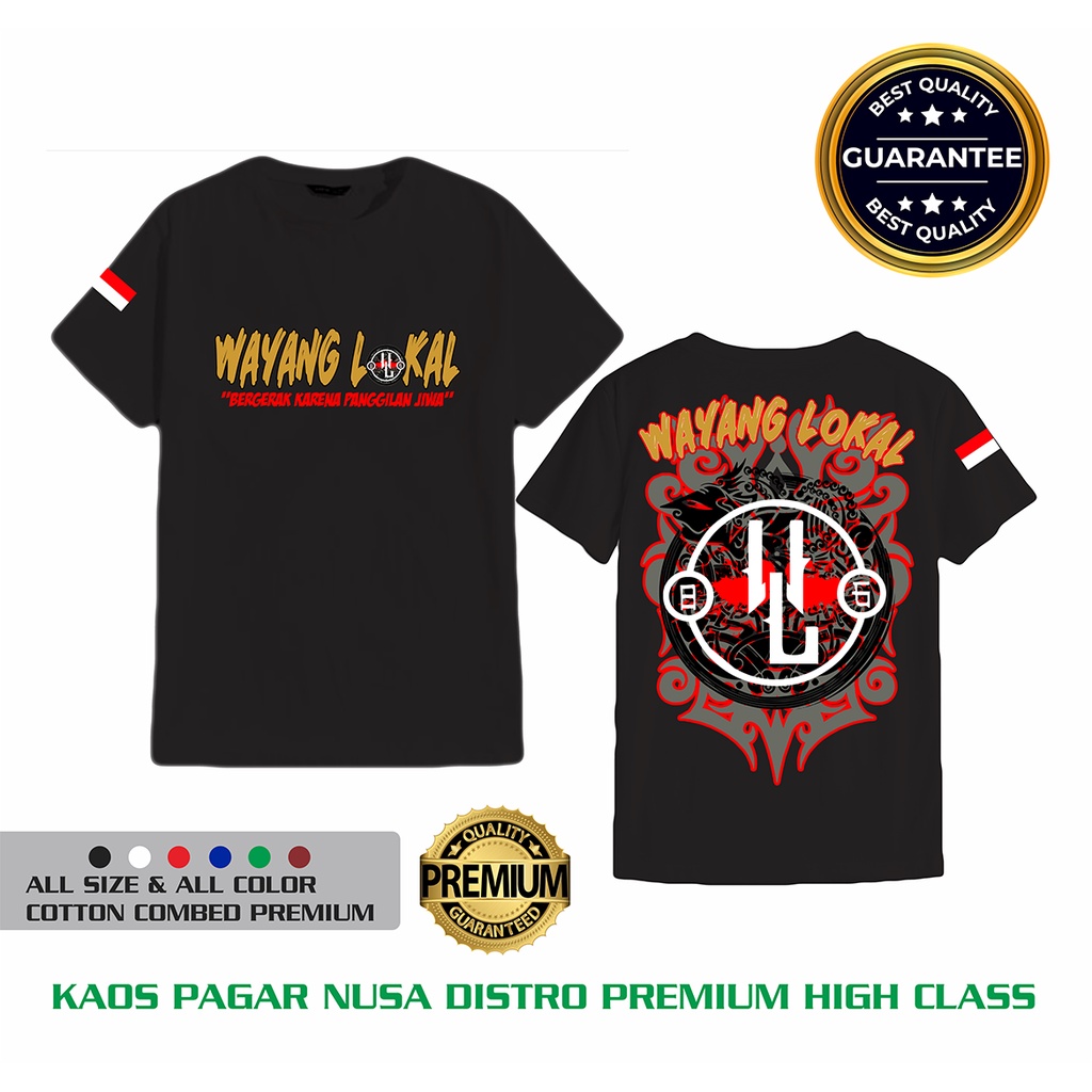 Kaos Pagar Nusa-Wayang Lokal-Bisa COD-Hitam