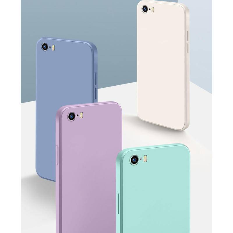 IPHONE Casing Ponsel Silikon Cair Persegi Baru Untuk iPhone5 5S Se2016Sarung Pelindung Lensa Penuh Untuk iPhone5 iPhone5S Iphonese2016