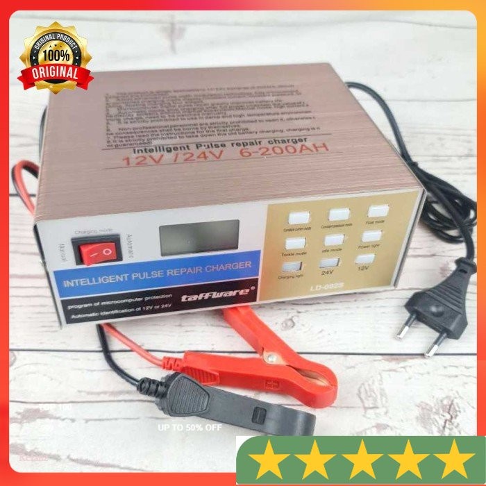 Charger Cas Aki Mobil Motor Portabel 12V/24V 200AH - LD Taffware -002S