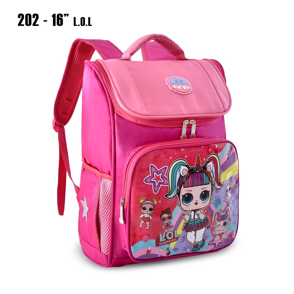 ( DHB ) Tas Anak Sekolah Cartoon 202-16 Girl Tas Anak Perempuan Motif Frozen LOL Unicorn