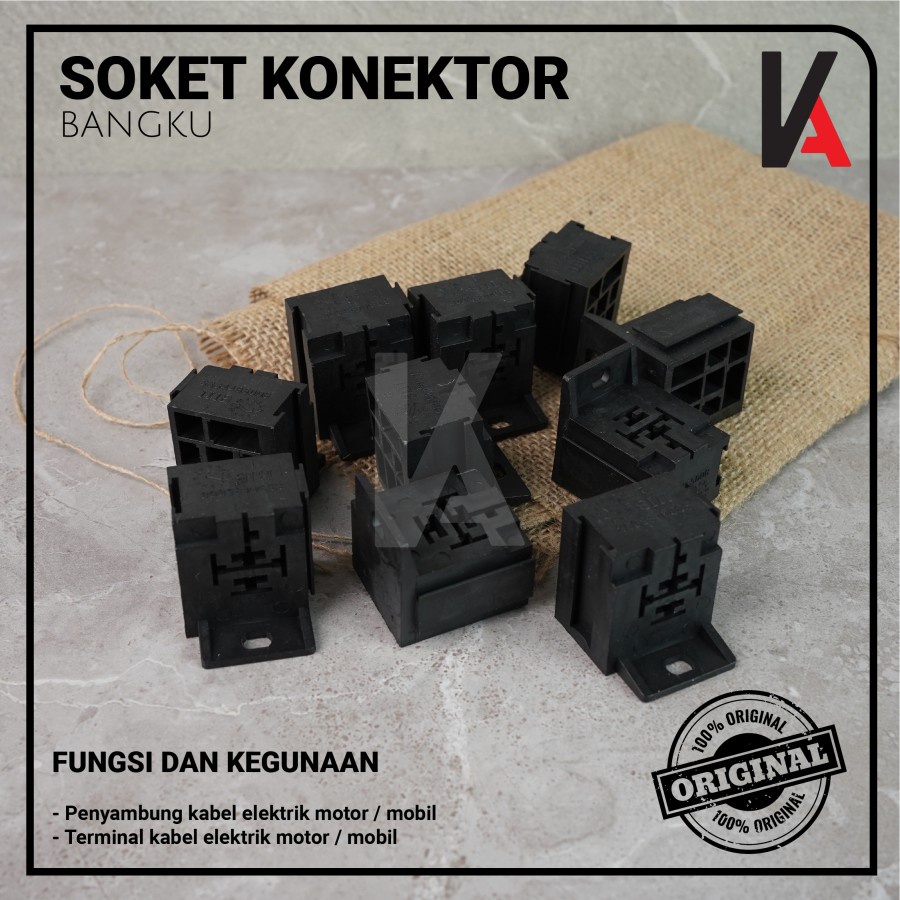 Rumah Relay Gandeng  / Soket Relay Bangku / Socket Cable Relay / Kaki 5 Pin (Kosongan)