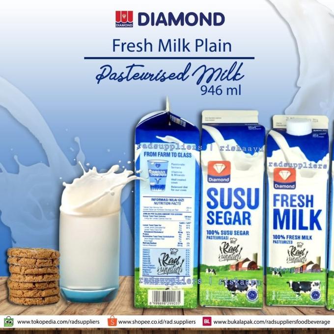 

Diamond Fresh Milk Plain 1liter, Diamond Susu Pasteurisasi Plain 1ltr TERLARIS TERPERCAYA ORIGINAL