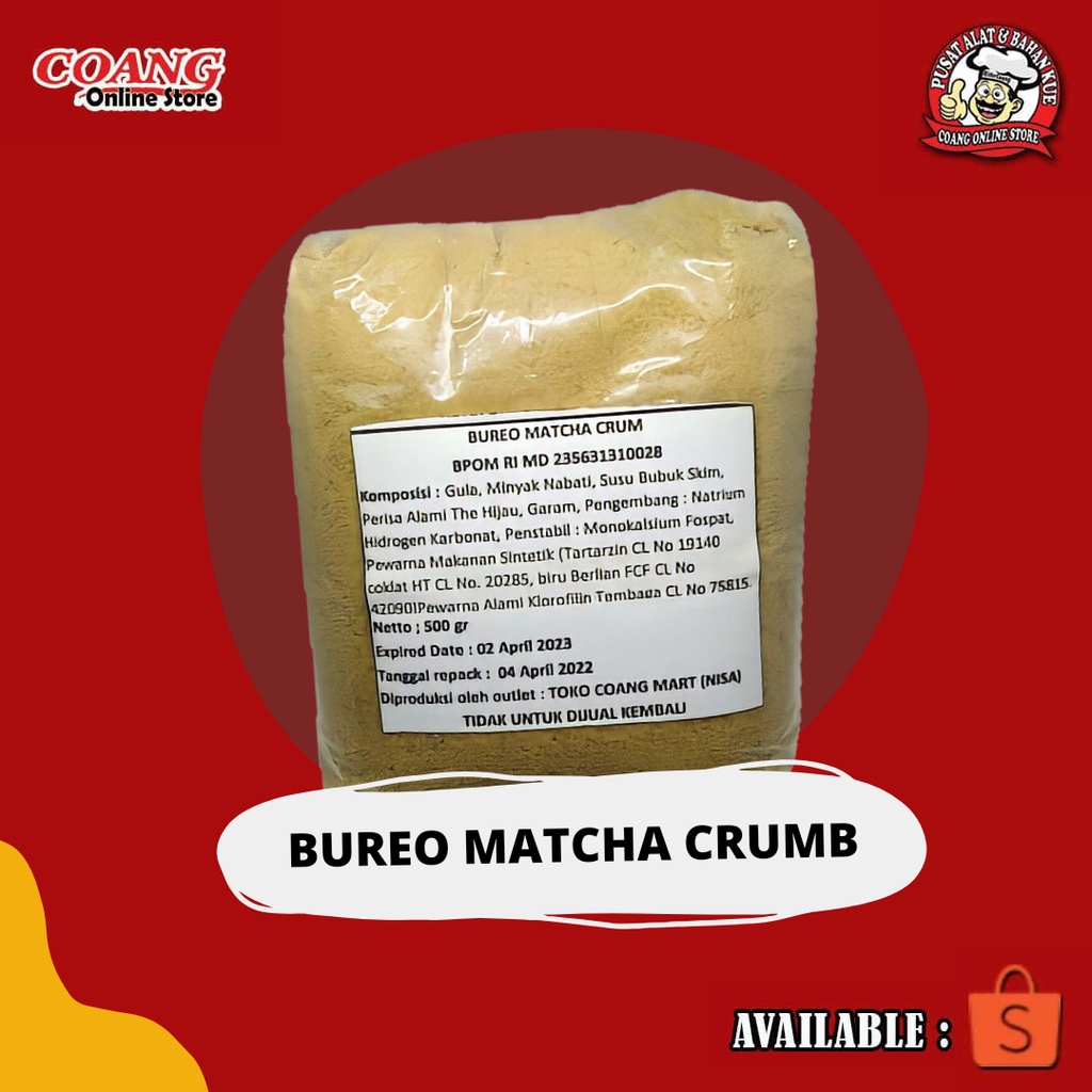 

BUREO MATCHA CRUMB 500 GRAM