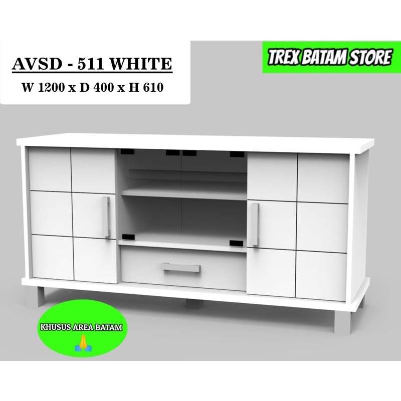 AVSD 511 WHITE RAK TV MEJA TV (BATAM)