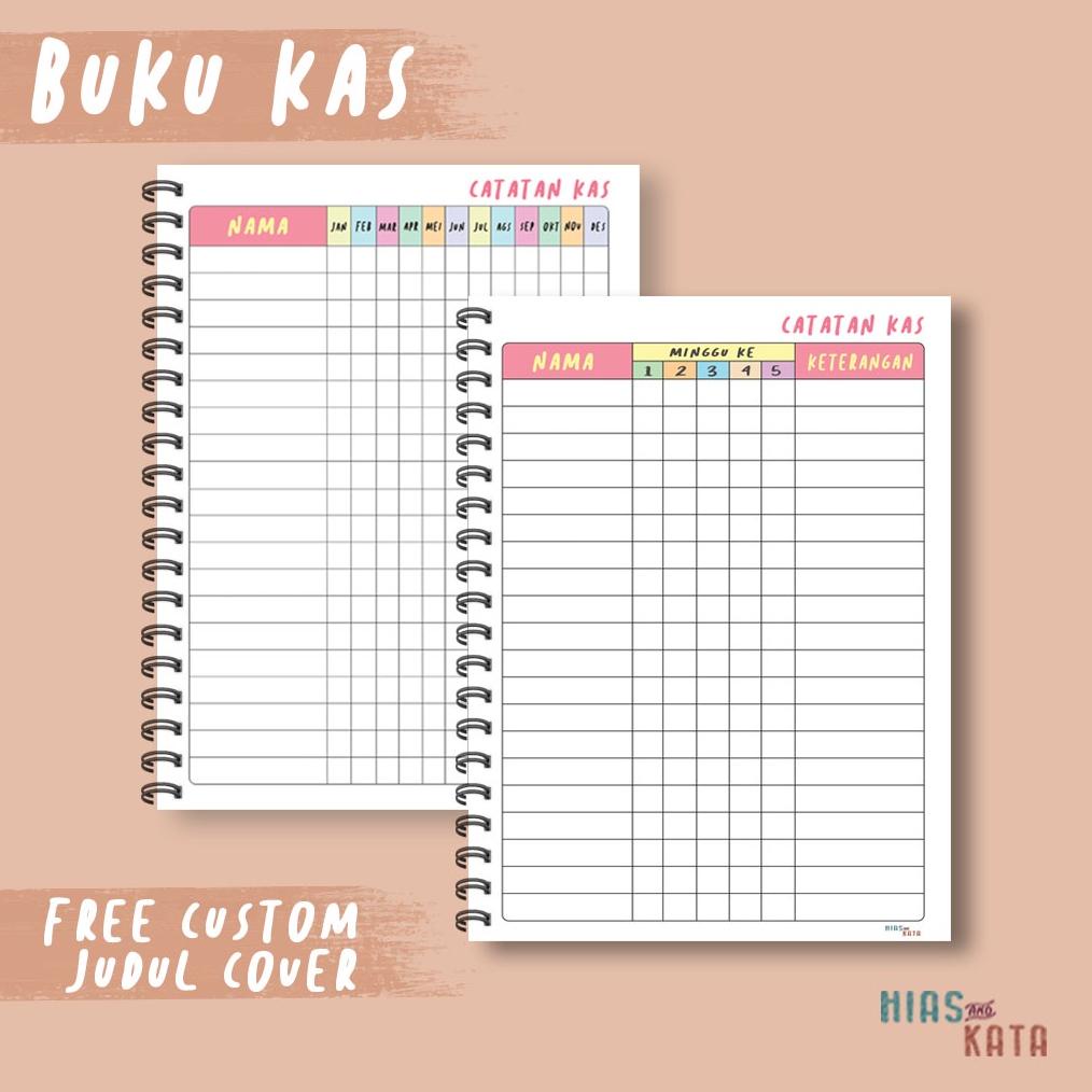 

BUKU KAS CATATAN KEUANGAN A5 JILID SPIRAL PASTEL COLOR ( FREE CUSTOM JUDUL) TERLARISS...,,,,,