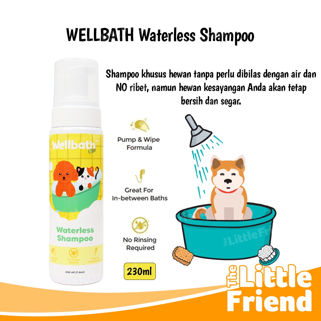 Pet Waterless Shampoo Kering Dry Bath Hewan Anjing Kucing WELLBATH