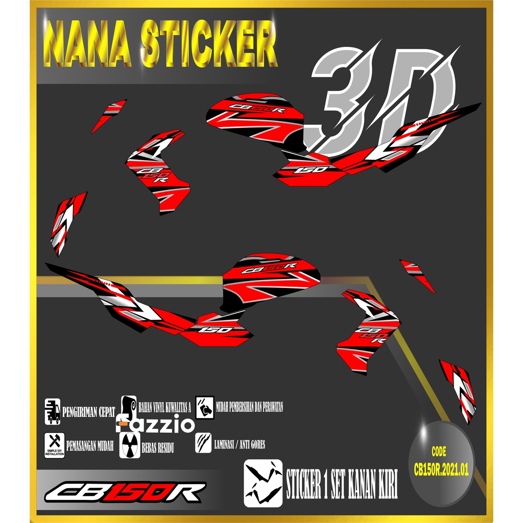 Striping CB150R  / CB 150 R 2021 Variasi Stiker Sticker Skotlet Motor Stiker CODE 01