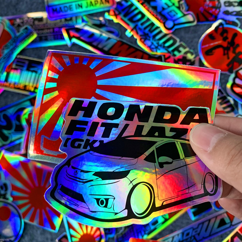 40 Pcs Stiker JDM Gaya Jepang Stiker Emblem Stiker Skateboard Mobil Sepeda Motor Untuk Honda Beat Scoopy Freed Vario Brio C70 Jazz PCX Genio Adv CRF Grand CB Sonic Supra x 125 S90 BRV Verza City HRV Accord Win 100