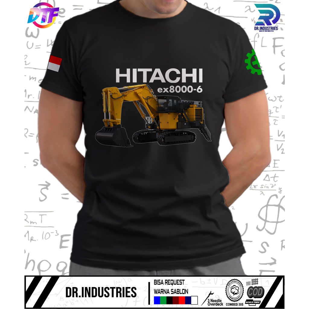 Kaos Tambang Alat Berat Hitachi ex8000-6 Alat tambang driver tambang - DR INDUSTRIES