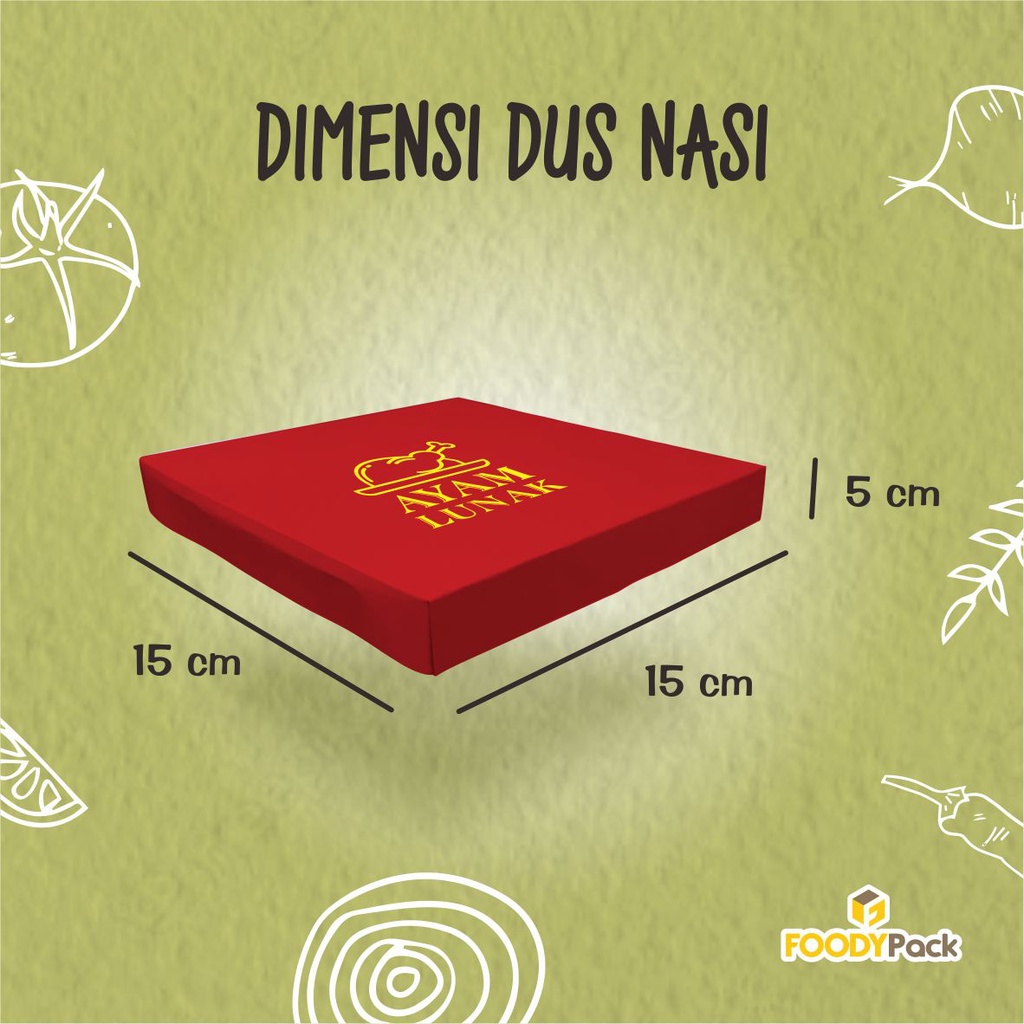 [Custom Fullcolor] Dus Nasi 15x15 Marga 310gr | Catering box | Dus Nasi | Kotak Nasi