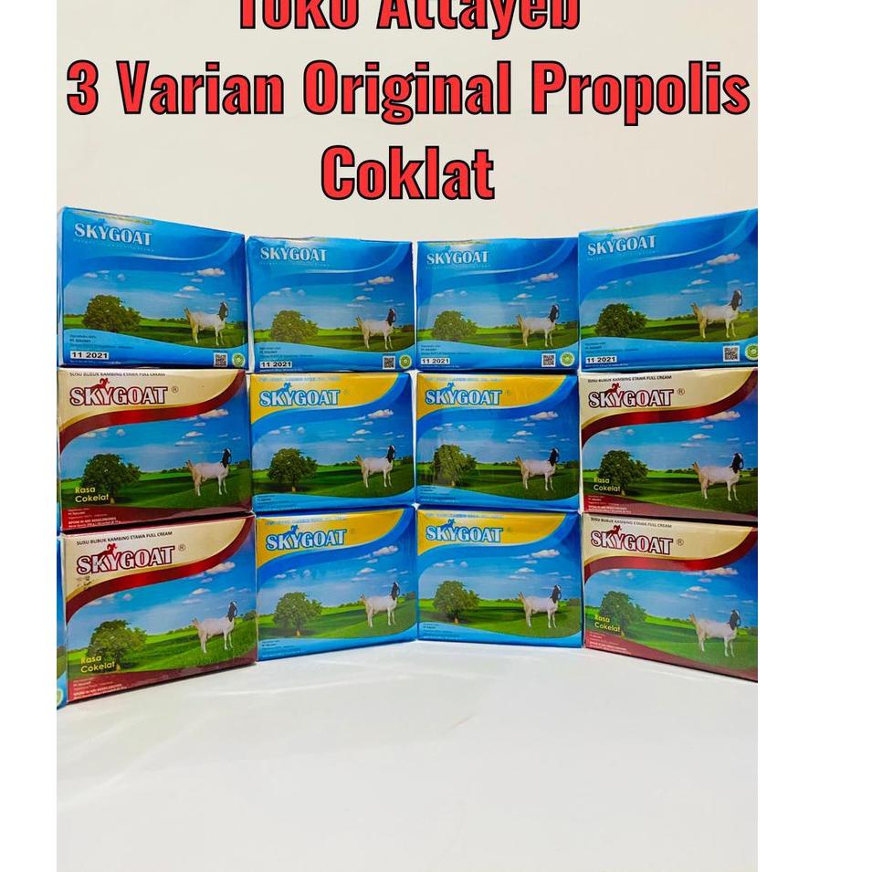 

じ Skygoat Susu kambing Etawa Original Milk Coklat Milk Propolis Milk Sky goat isi 10 Sachet ㊪