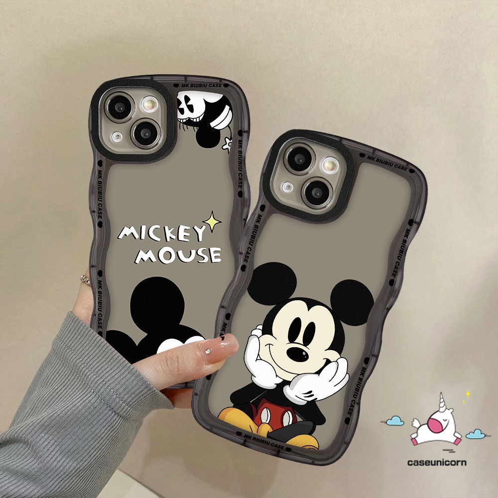 Couple Casing Realme C53 10 C33 C12 C35 56i C15 8 8Pro C30 C25 C25Y C17 C21Y C11 C25s C20 C20A 9 9Pro+9i 8i C3 7i 5i 7 Kartun Mickey Mouse Soft Wavy Edge Case