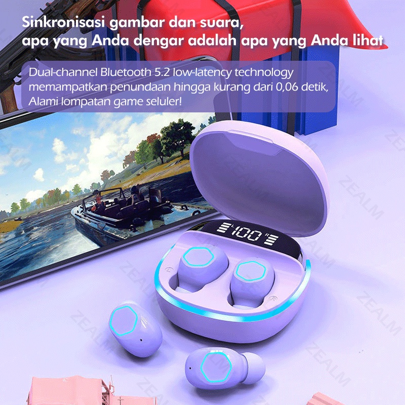 M13 Macaron Headset Bluetooth TWS with Mic Breathing Light Case Led Display Screen Handset Bluetooth Ultra HIFI Stereo Henset Bloetooth Sports Waterproof Earphone Wireless Bluetooth