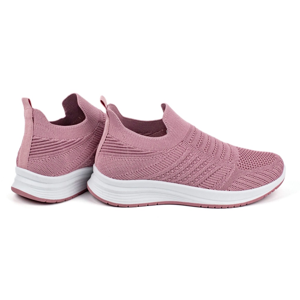 Sepatu Slip On Wanita Sports Shoes Olahraga Cewek Shoes Bahan Rajut A3090