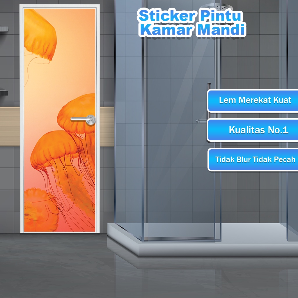 Stiker Pintu Toilet Kamar Mandi Bathroom motif 3D hubyshop