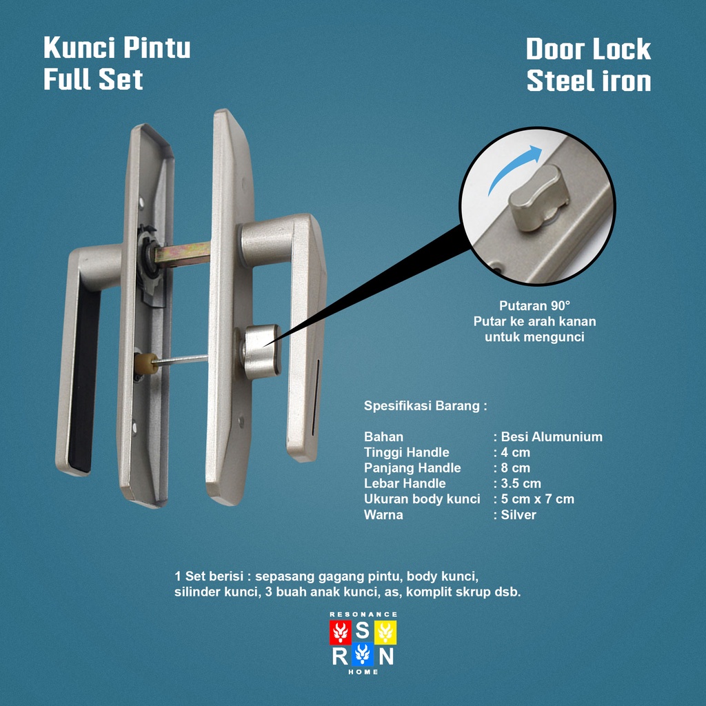 Gagang Kunci Pintu Kamar Mandi / Resonance Home