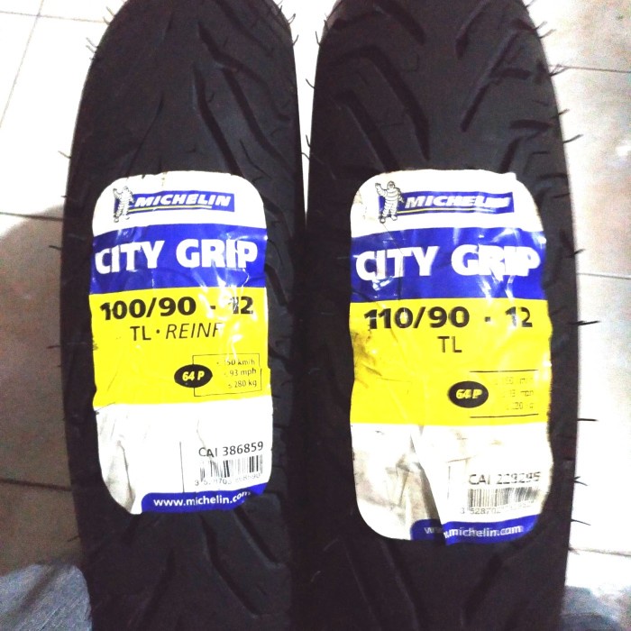 Paket Anjir Sepasang Ban Michelin City Grip 100/90-12 & 110/90-12 #Original