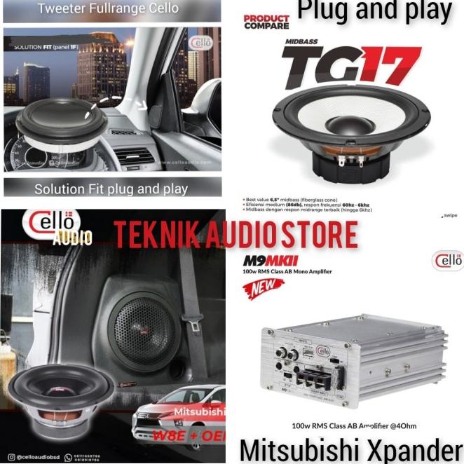 Paket Pnp Cello Audio Sub8" -Speaker Mobil Xpander-Livina 2018 Dll
