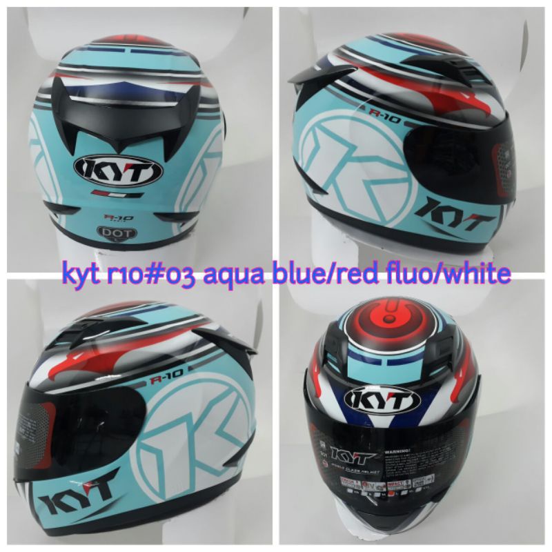 KYT R-10 AQUA BLUE VISOR DRAK/HITAM