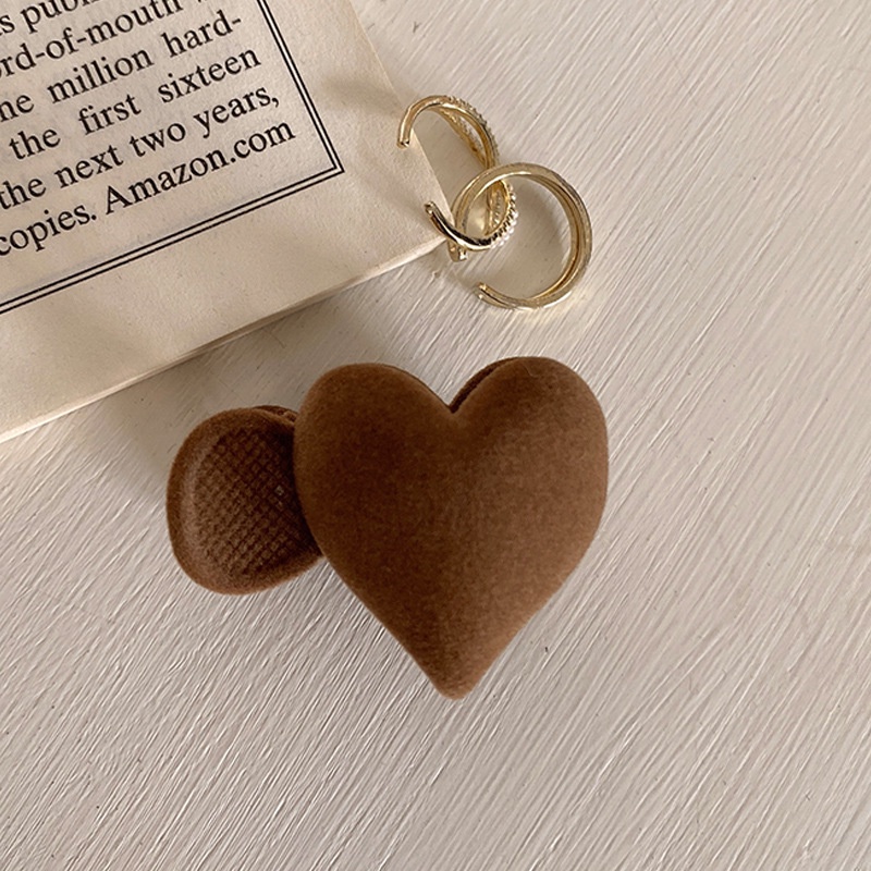 Korea Merah Hati Klip Rambut Gadis Fashion Sederhana Tinggi Ponytail Jepit Rambut Wanita Aksesoris Rambut