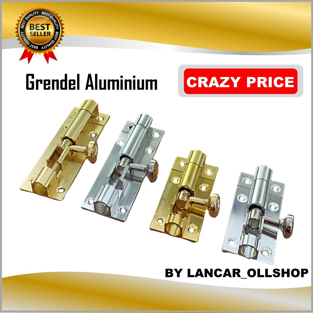 Grendel Pintu Rumah aluminium 2 inch / Slot Pintu Rumah / Slot Jendela