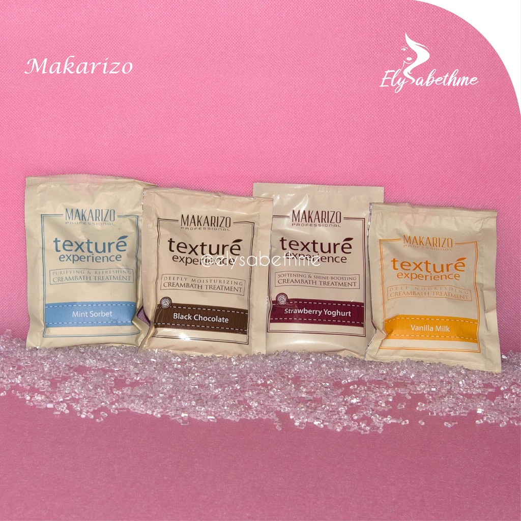 ✿ELYSABETHME✿ 【﻿ＭＡＫＡＲＩＺＯ】 makarizo texture experience hair mask sachet masker rambut wangi tahan lama (chocolat , vanila , green tea , mint )