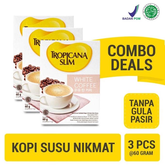 

[BISA COD] Triple Pack: Tropicana Slim White Coffee - Kopi Bebas Gula