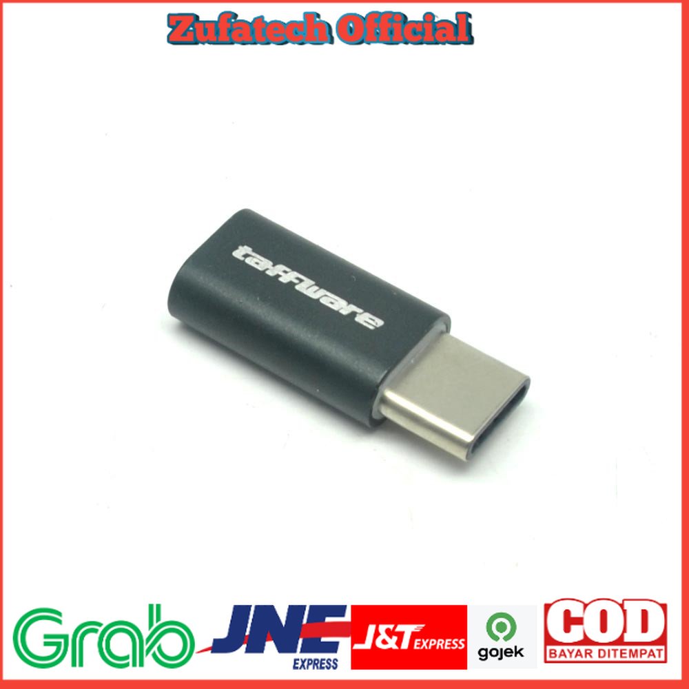 Taffware Adapter Konverter Micro USB ke USB 3.1 Type C Bahan Aluminium - US189 - Black