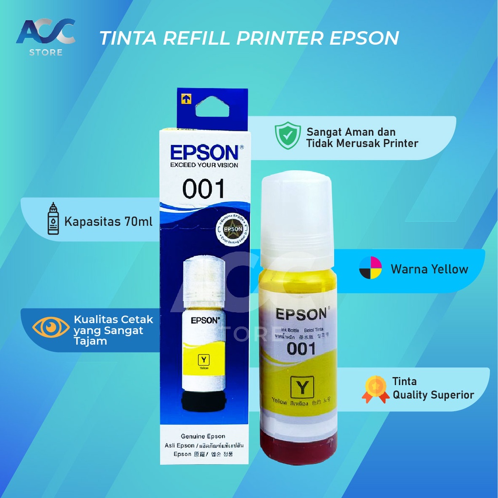 1 SET 4 PCS Tinta Epson 001 Isi Ulang Printer L4150 L4160 L6190 L6160 L6170 Premium