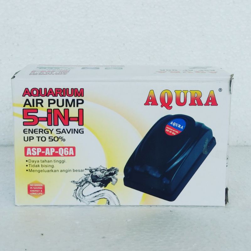 mesin aerator airpump 2 lubang AQURA ASP AP Q6A airpump aquarium mesin gelembung udara akuarium