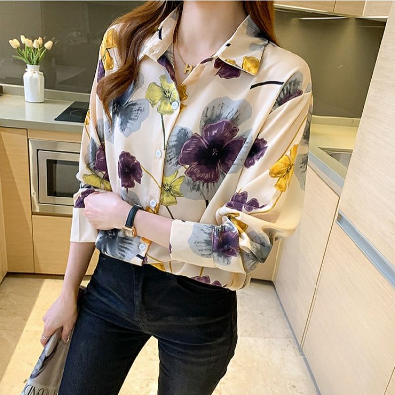 MDLV ~ 7949# Florinda Floral Shirt Kemeja Bunga Import