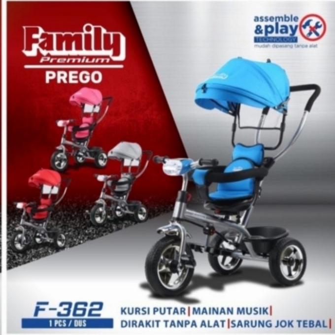 Sepeda Roda Tiga Family F362Ht Sepeda Anak Bayi Kursi Putar Stroller #Original