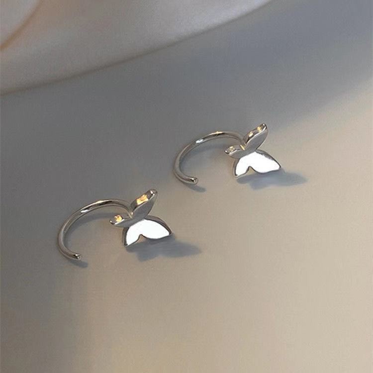 Y2k Korea Anting Perak Untuk Wanita Hypoallergenic Fashion Kupu-Kupu Hook Earring Perhiasan Aksesoris