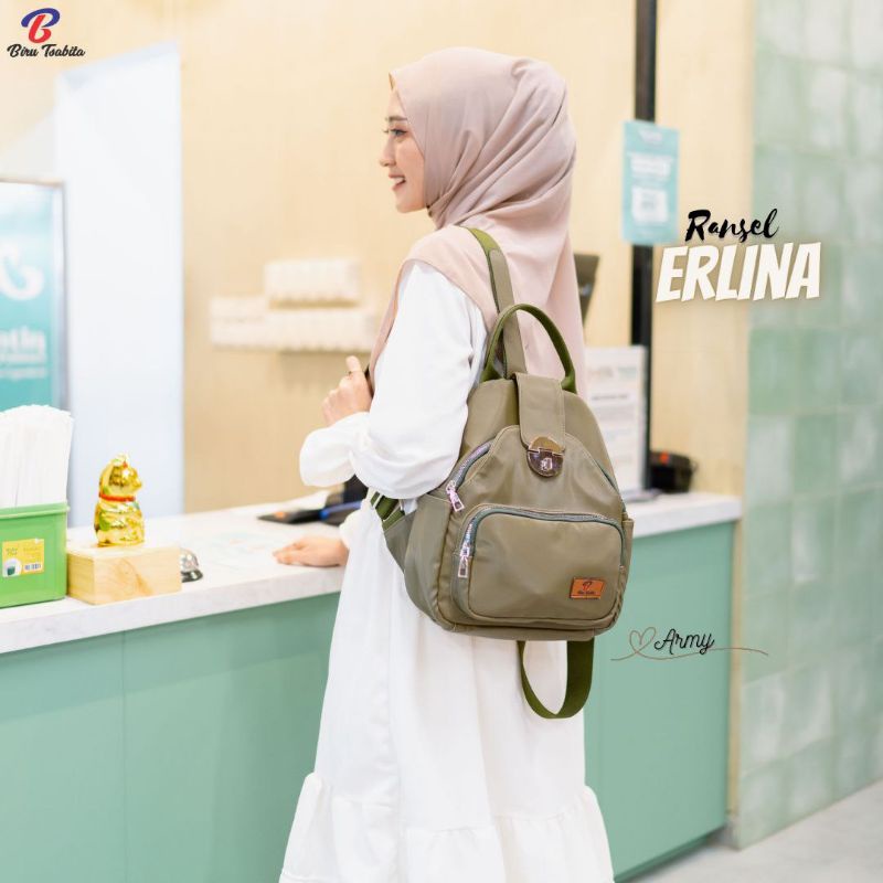 RANSEL ERLINA BY BIRU TSABITA BAHAN CHOCOLY ANTI AIR WATERPROOF PREMIUM