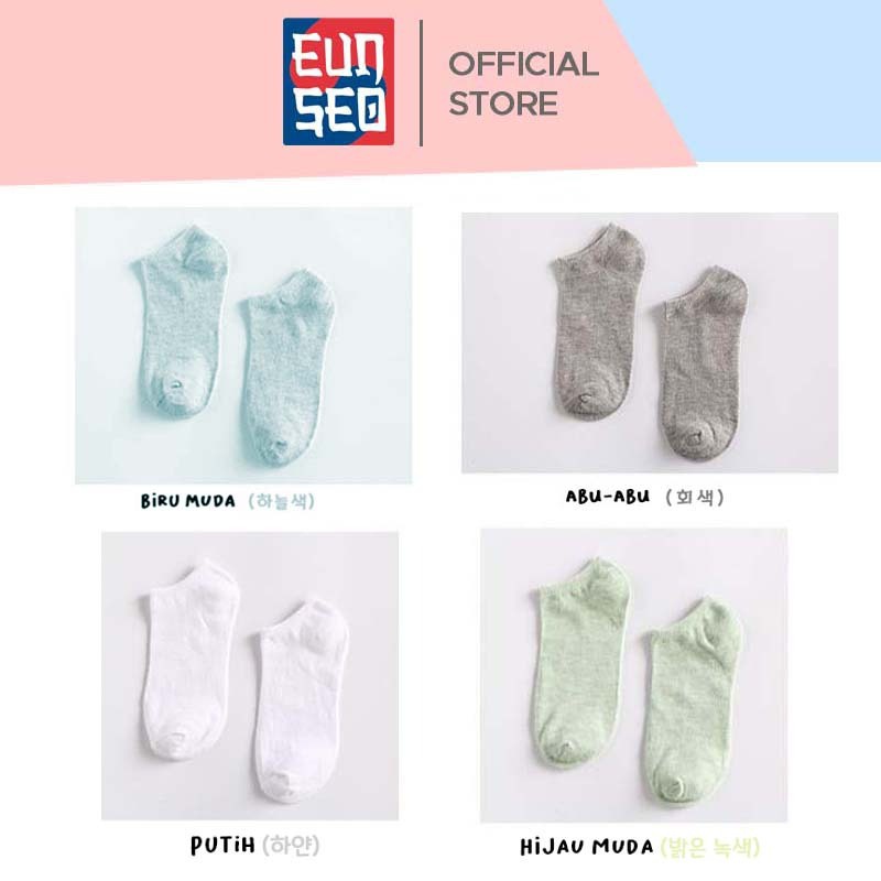 EUNSEO Kaos Kaki Semata Kaki Wanita Polos - Kaos Kaki Ankle Cute Fashion Korea Premium Import